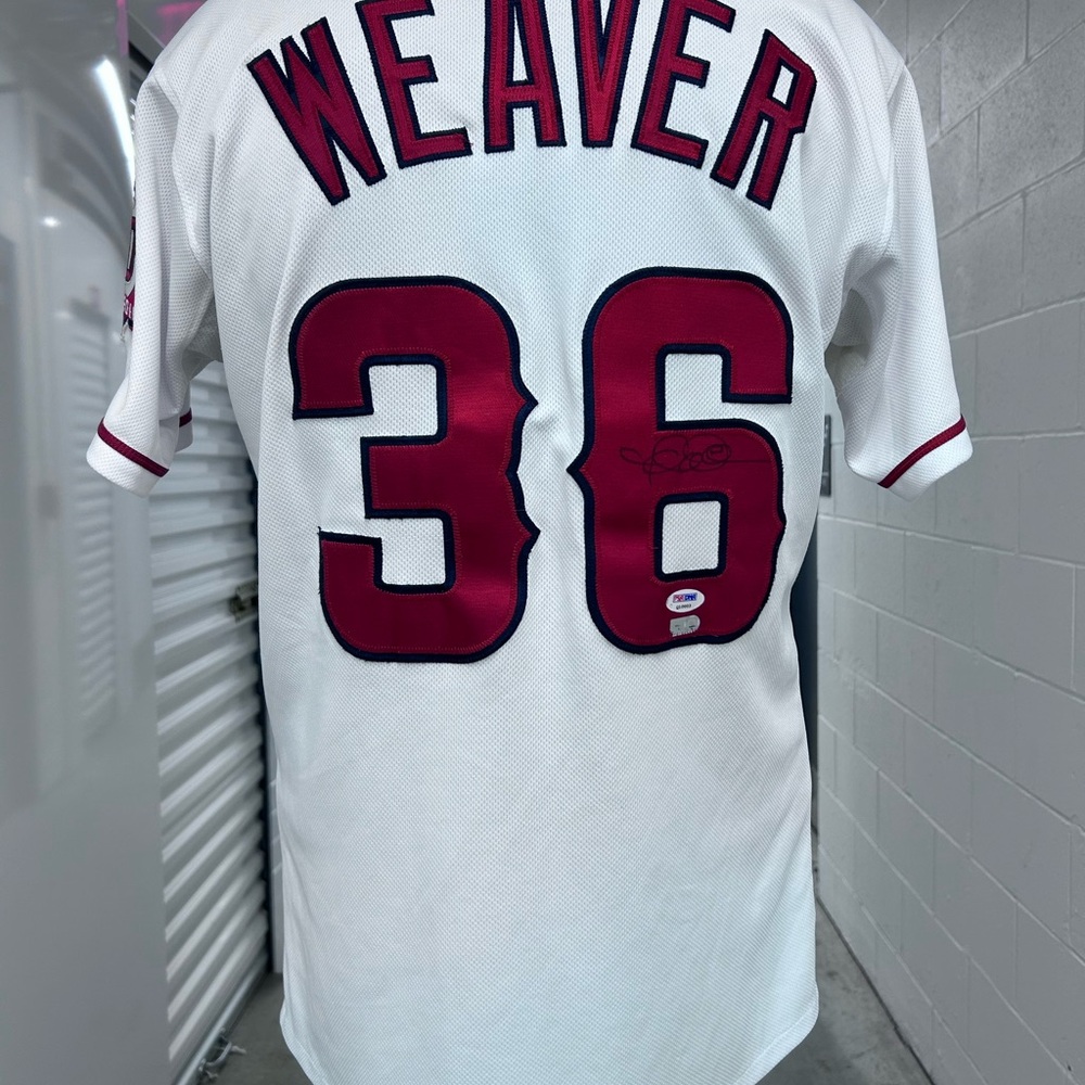 Jered Weaver Signed Angels Majestic Authentic Jersey 44 PSA DNA Auto